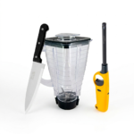 Kit de Cocina: Vaso de Licuadora, Cuchillo y Encendedor