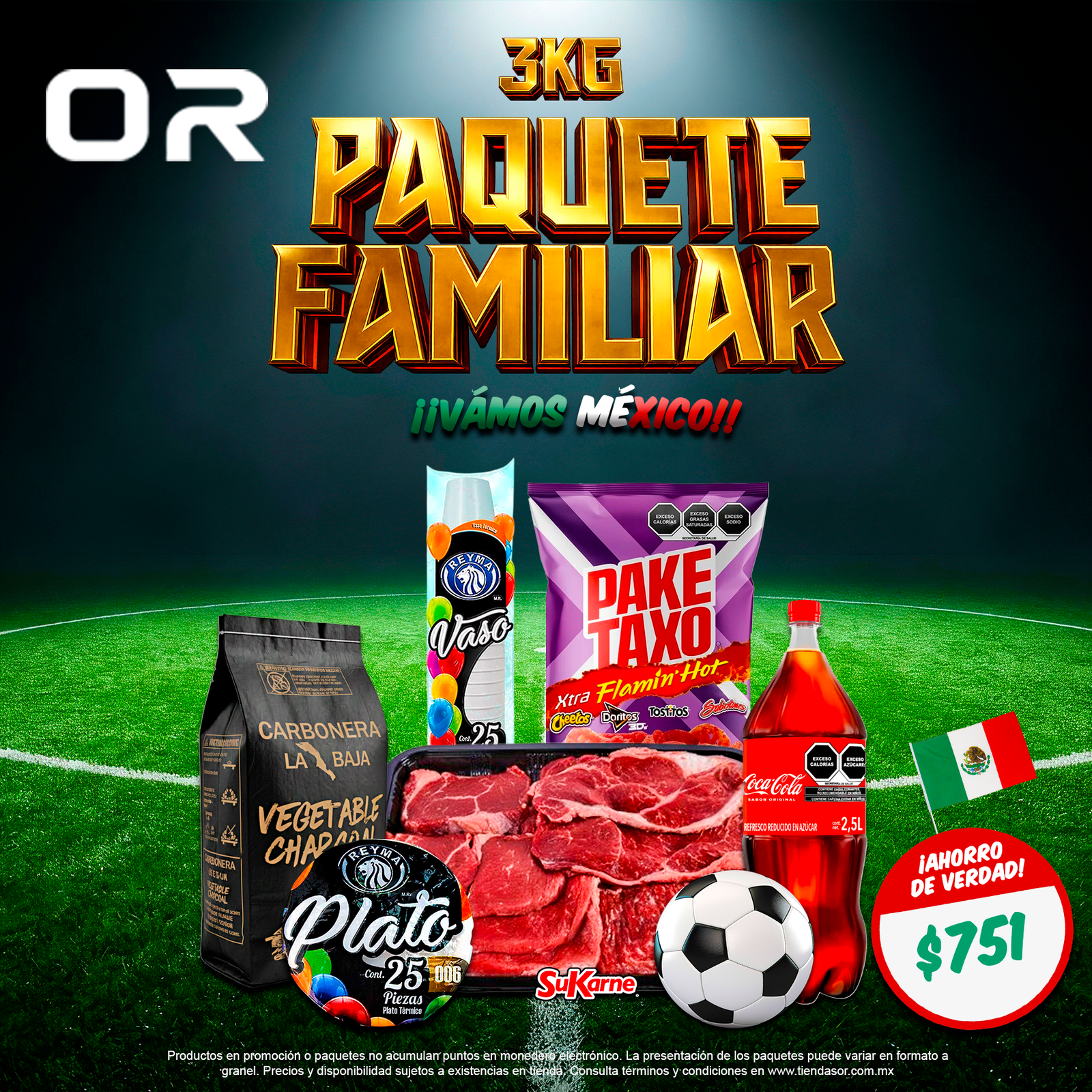 PAQUETE_FAMILIAR_ Paquete familiar de carne asada 3KG - Imagen 1