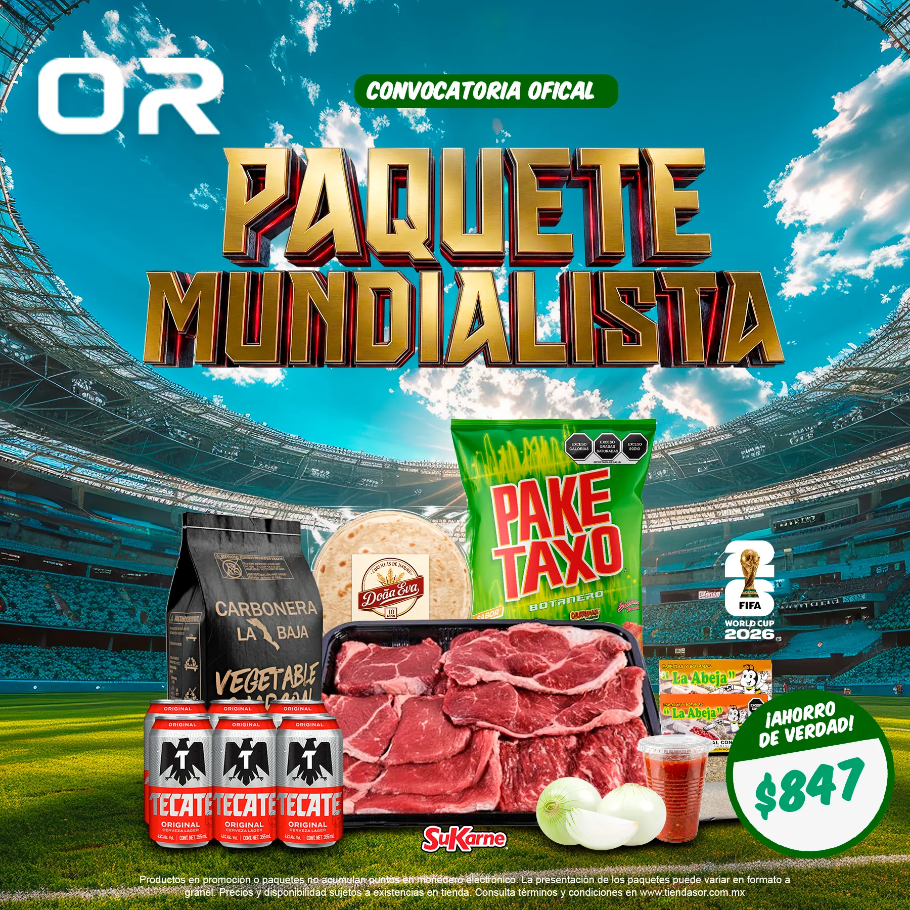 PAQUETE_MUNDIALISTA Paquete de carne asada mundialista - Imagen 1